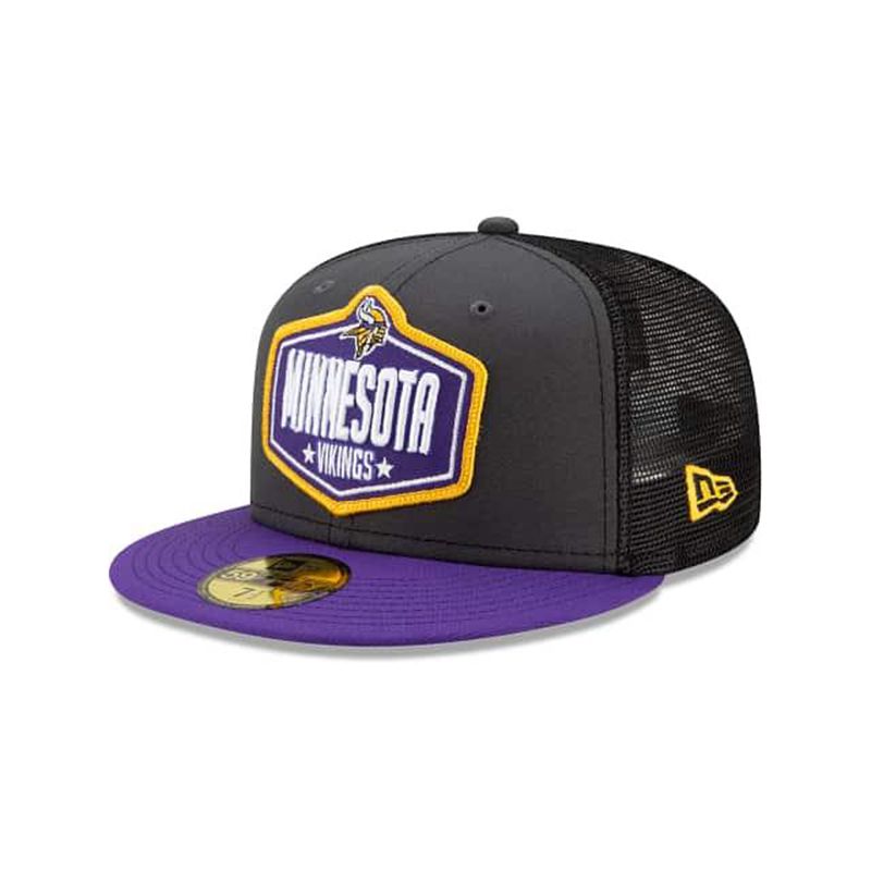 NFL Minnesota Vikings Draft 59Fifty Fitted (QWG4645) - Grey New Era Caps